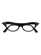 Rhinestone 1950s Black Cat Eye Glasses - Main Image