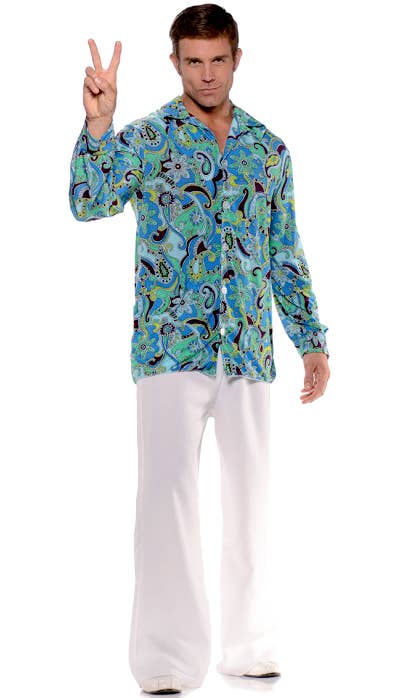 Plus Size Men's 1960's Groovy Hippie Costume Shirt - Main Image
