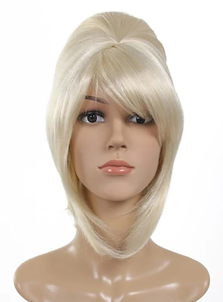 1960s Deluxe Blonde Beehive Womens Costume Wig