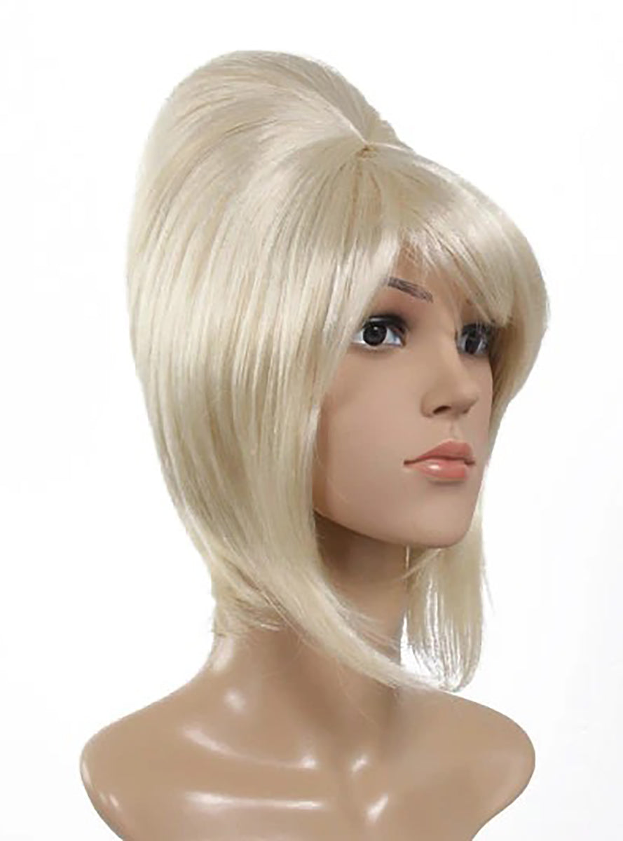 1960s Deluxe Blonde Beehive Womens Costume Wig