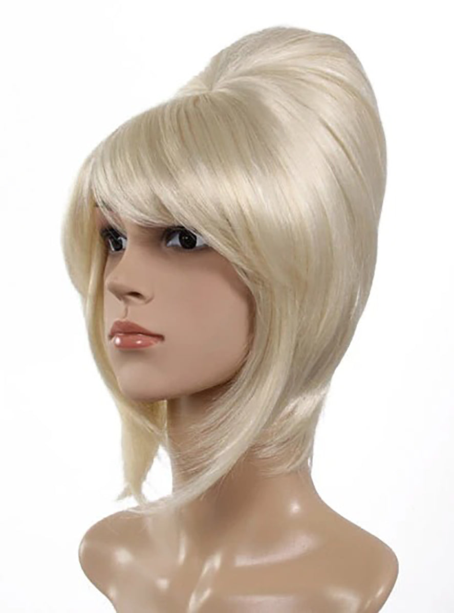 1960s Deluxe Blonde Beehive Womens Costume Wig
