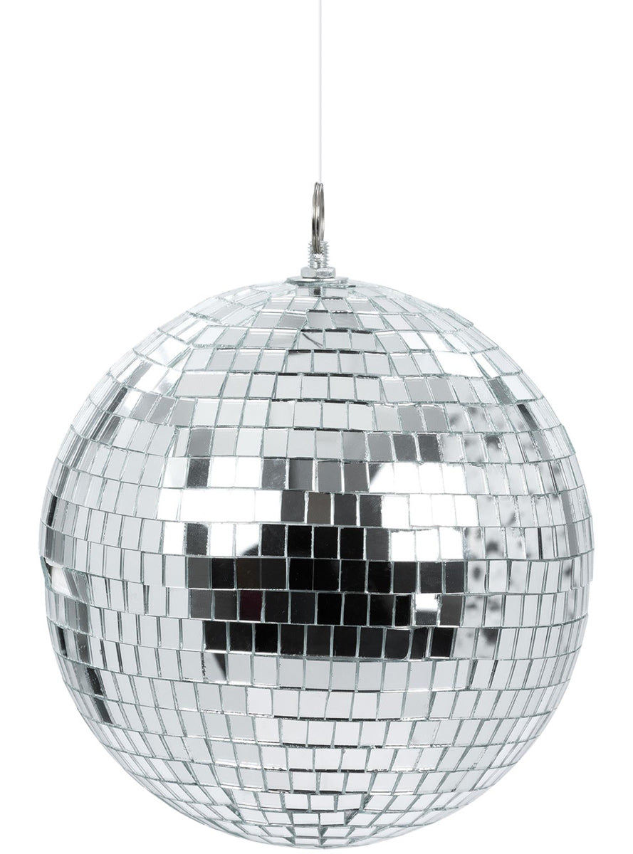 20cm Silver Disco Ball 70s Party Decoration - Main Image