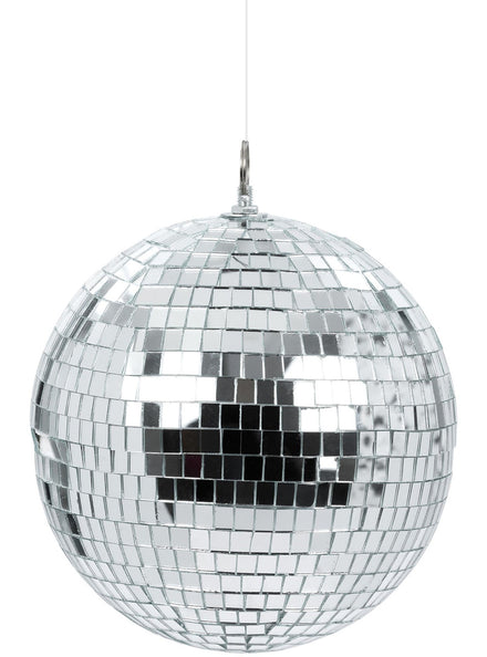 20cm Silver Disco Ball 70s Party Decoration - Main Image