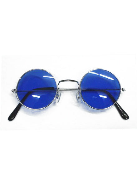 1970s Blue Lens John Lennon Hippie Costume Glasses - Main Image
