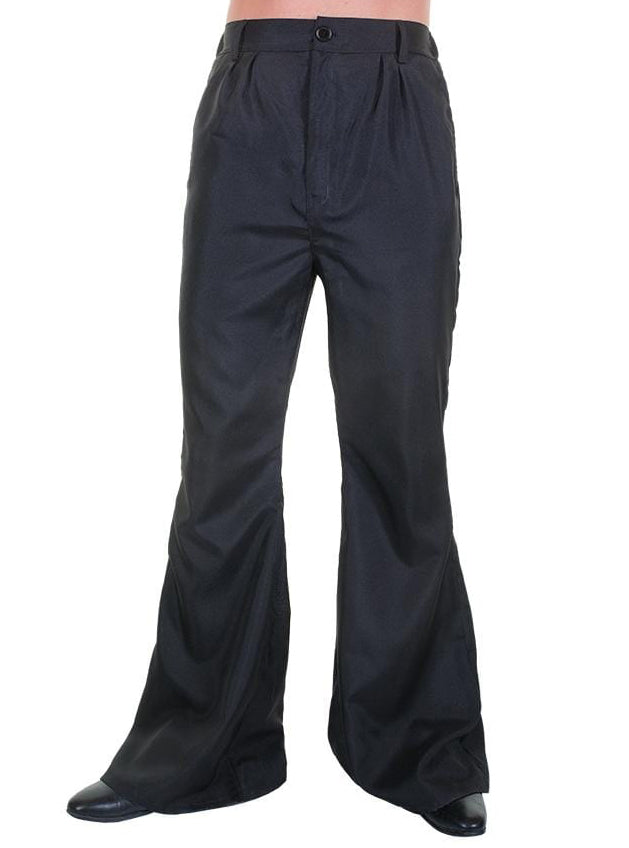 70s Disco Mens Flared Black Pants - Main Image