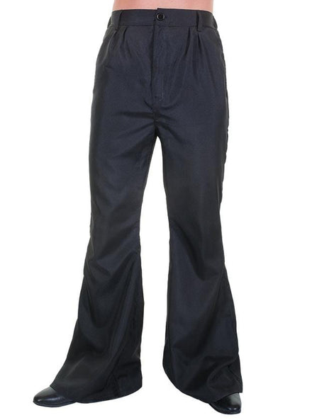70s Disco Mens Flared Black Pants - Main Image