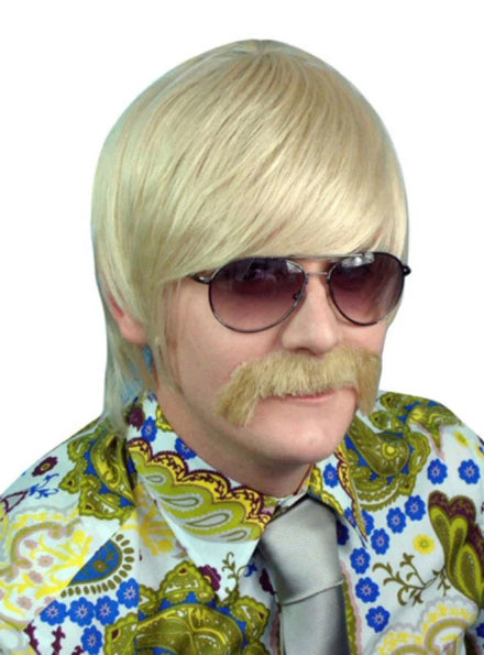 Mens Blonde 1970s Mod Guy Costume Wig