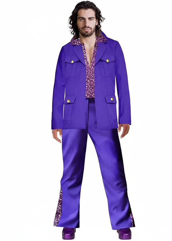 1970s Mens Purple Leisure Suit Costume - Main Image