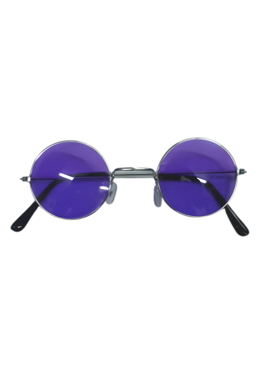 1970s Purple Lens John Lennon Hippie Costume Glasses - Main Image