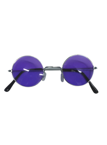 1970s Purple Lens John Lennon Hippie Costume Glasses - Main Image