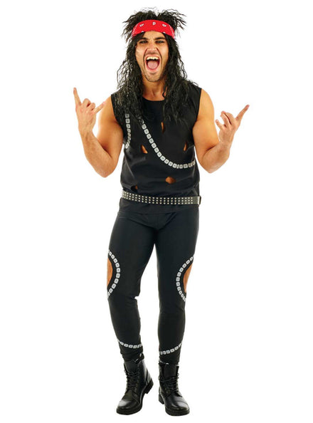 Plus Size Mens 1980s Glam Rock Star Costume - Main Image