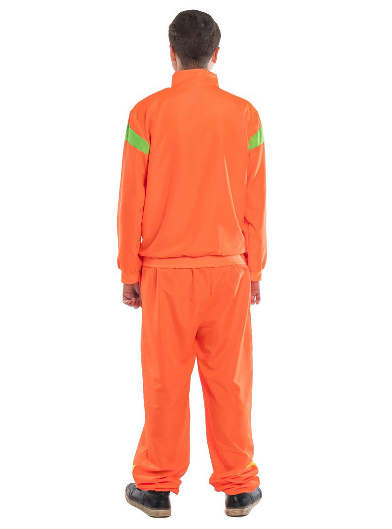 1980s Mens Orange Shell Suit Costume - Back Image