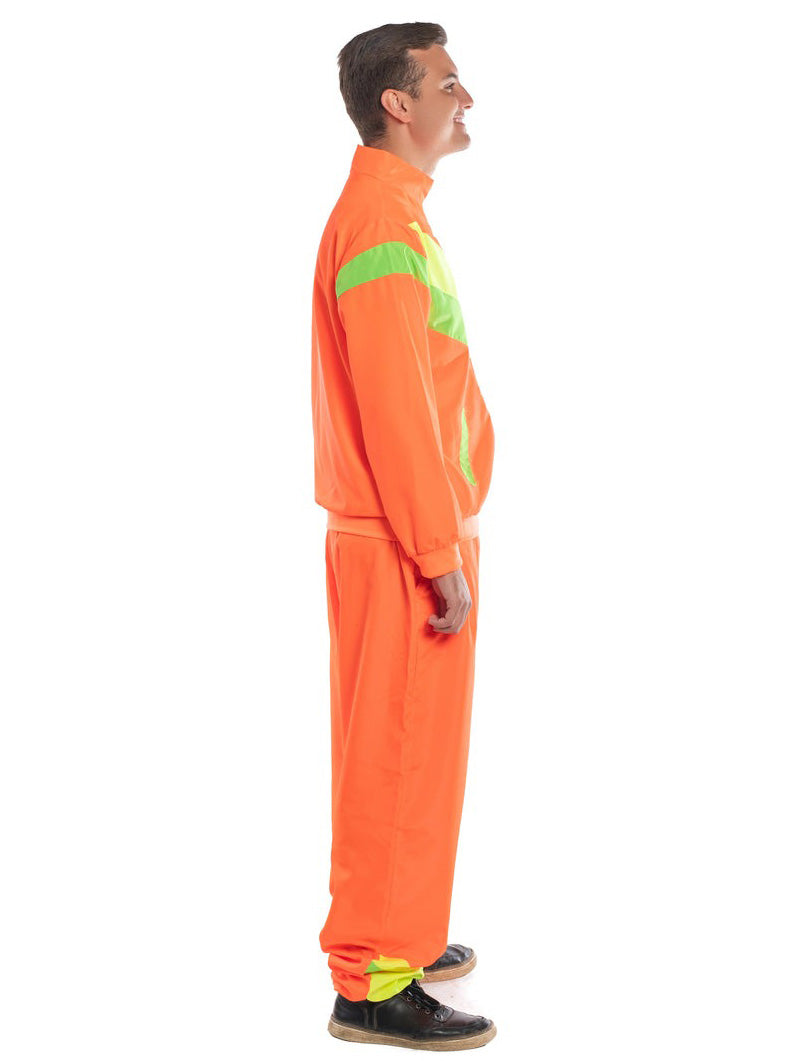 1980s Mens Orange Shell Suit Costume - Side Image