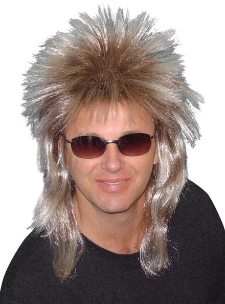 Spiky Poita Blonde 1980s Mullet Costume Wig
