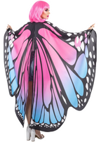 Pink and Blue Butterfly Wings with Finger Hooks - Main Image