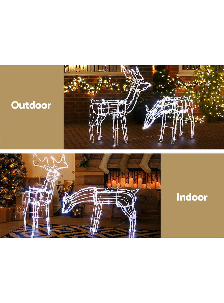 Light Up 2 Piece Reindeer Christmas Decorations - Indoor Outdoor Image