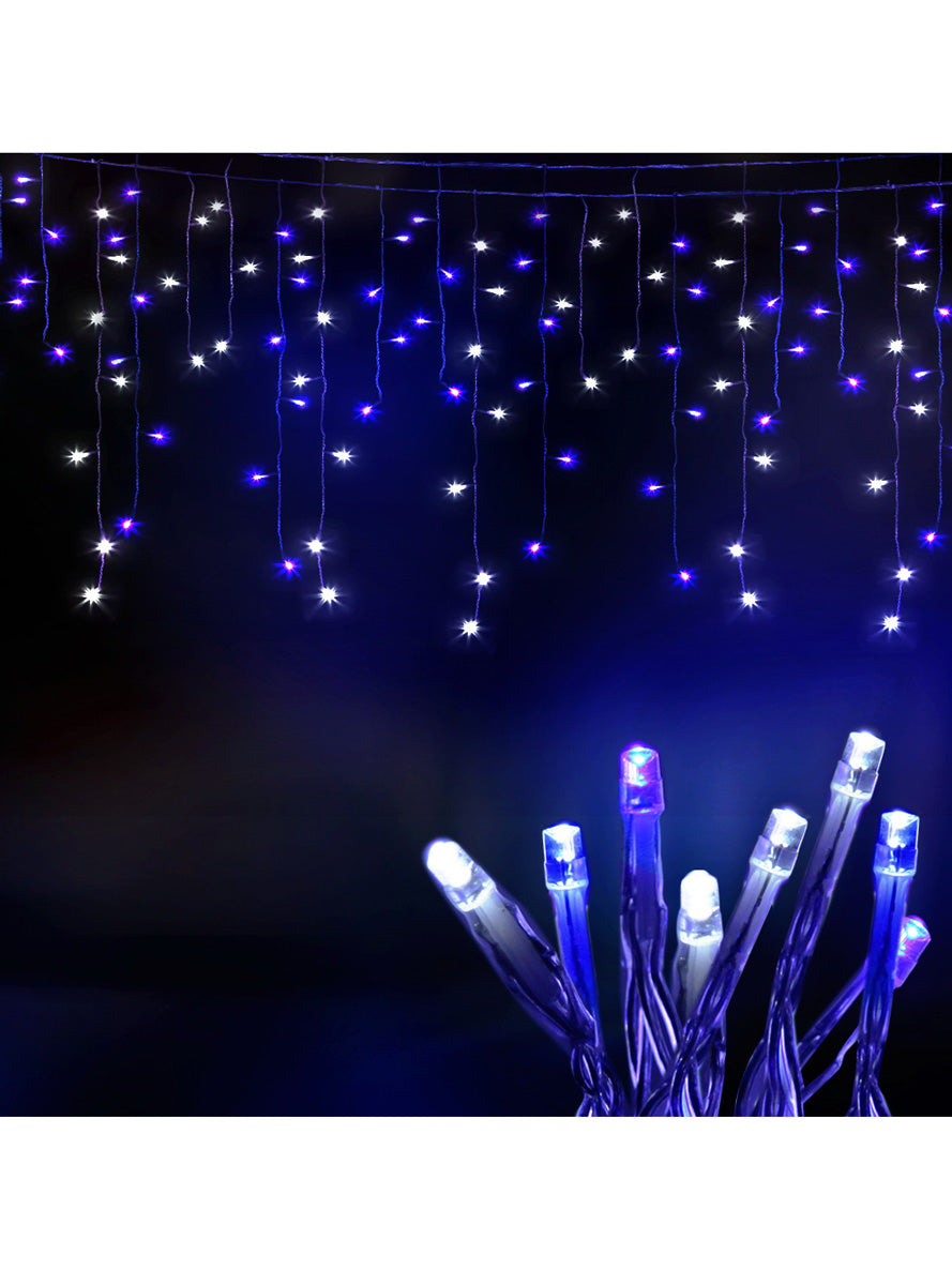 Jingle Jollys Blue and White Icicle Christmas Lights 20 Metre - Alternate Image