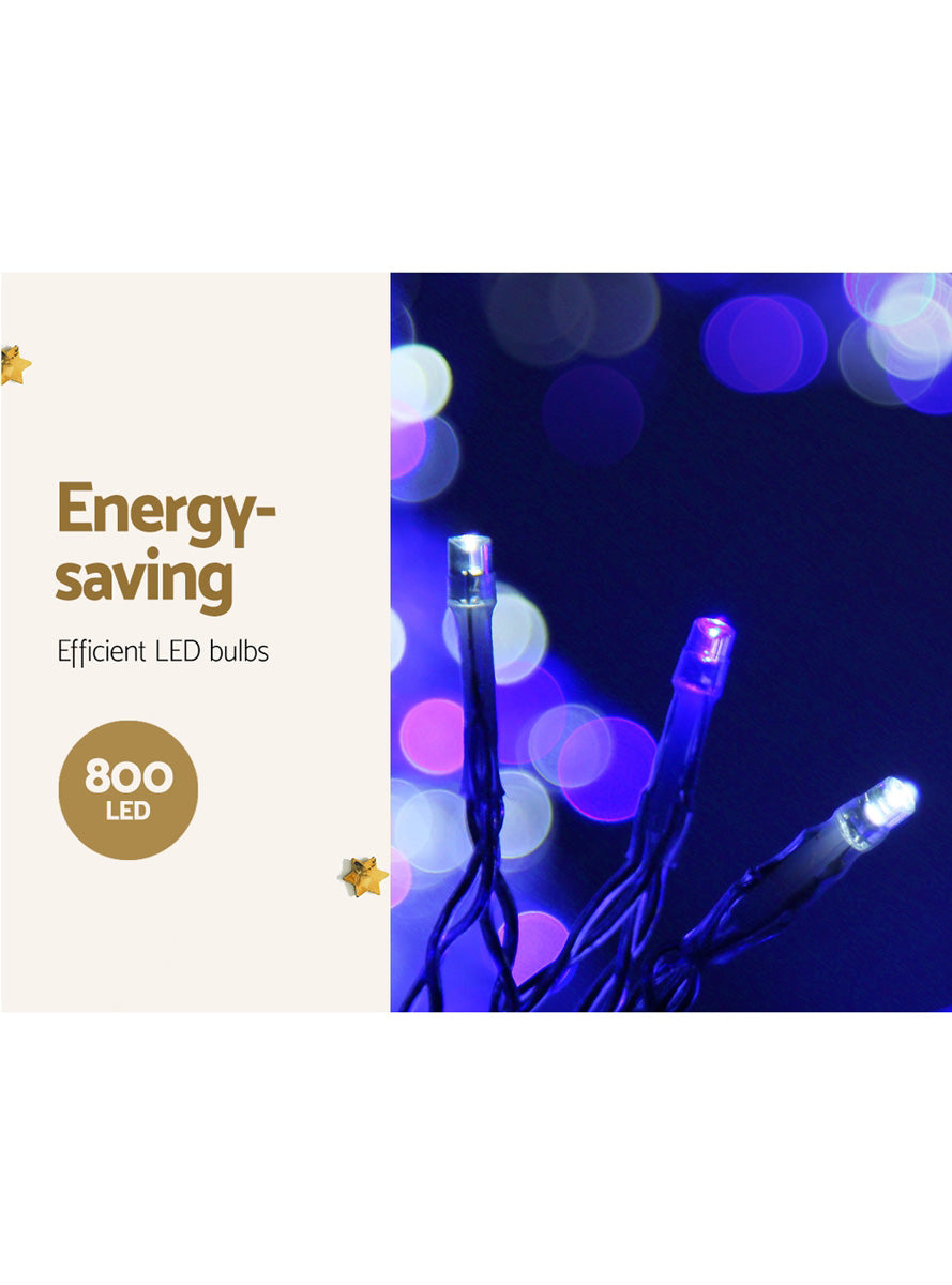 Jingle Jollys Blue and White Icicle Christmas Lights 20 Metre - Info Image 1