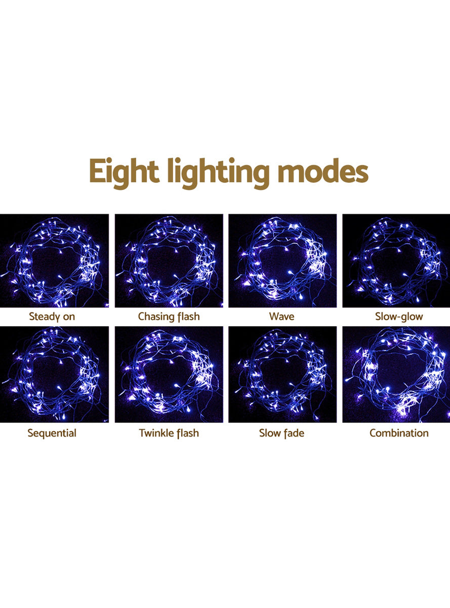 Jingle Jollys Blue and White Icicle Christmas Lights 20 Metre - Info Image 2