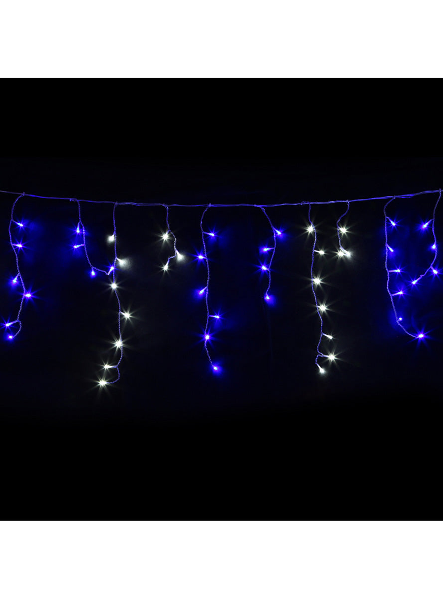 Jingle Jollys Blue and White Icicle Christmas Lights 20 Metre - Main Image