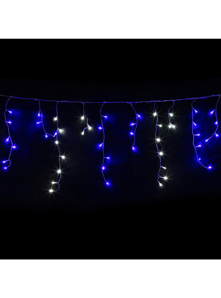 Jingle Jollys Blue and White Icicle Christmas Lights 20 Metre - Main Image