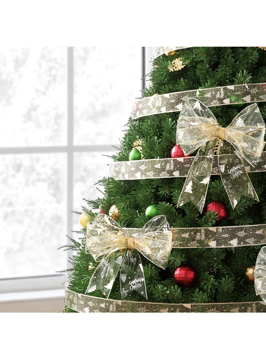 Jingle Jollys Gold Bow Print Christmas Ribbon 20 Metre - Alternate Image
