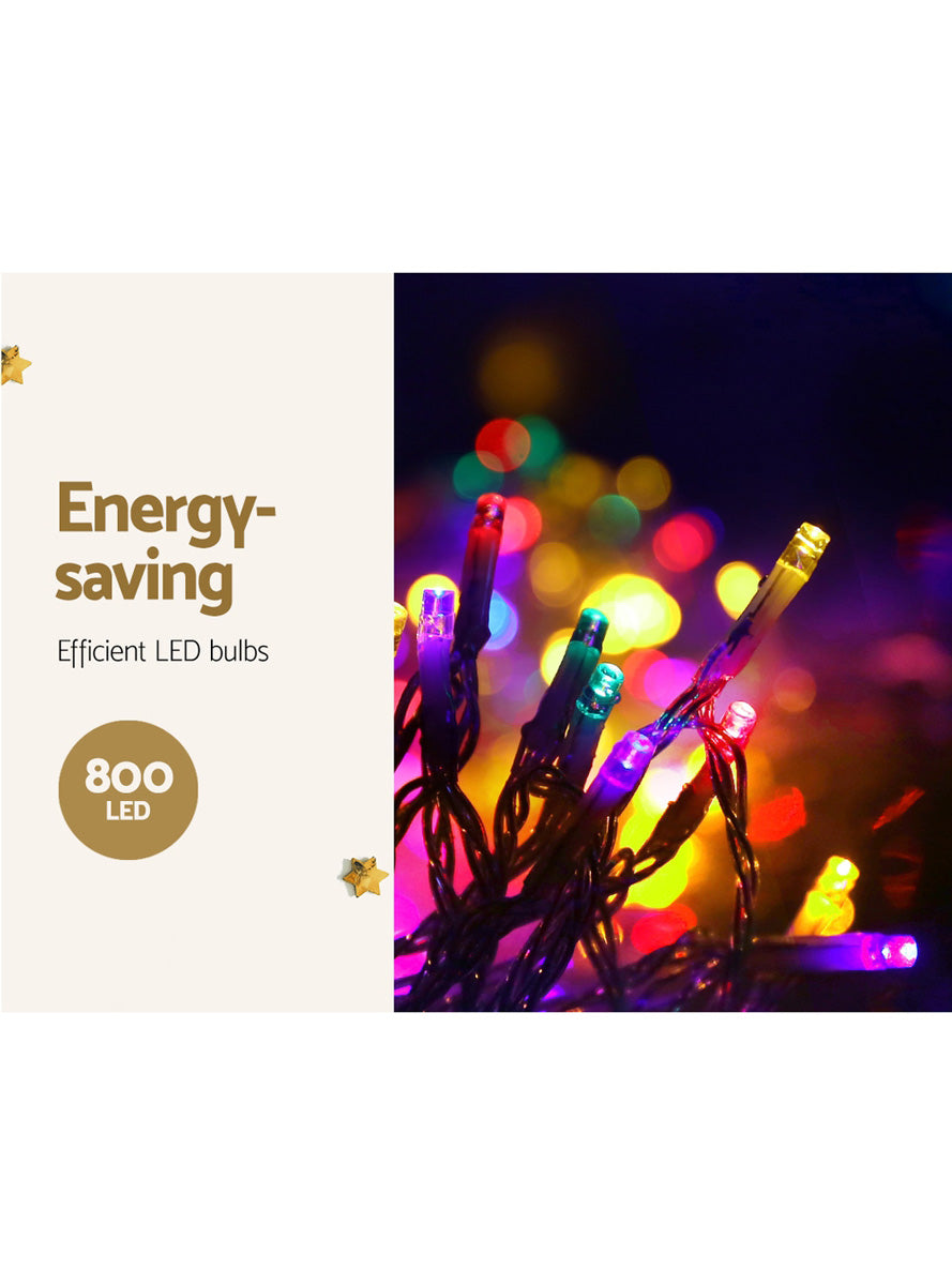 Jingle Jollys Multicoloured Icicle Christmas Lights 20 Metre - Info Image 1