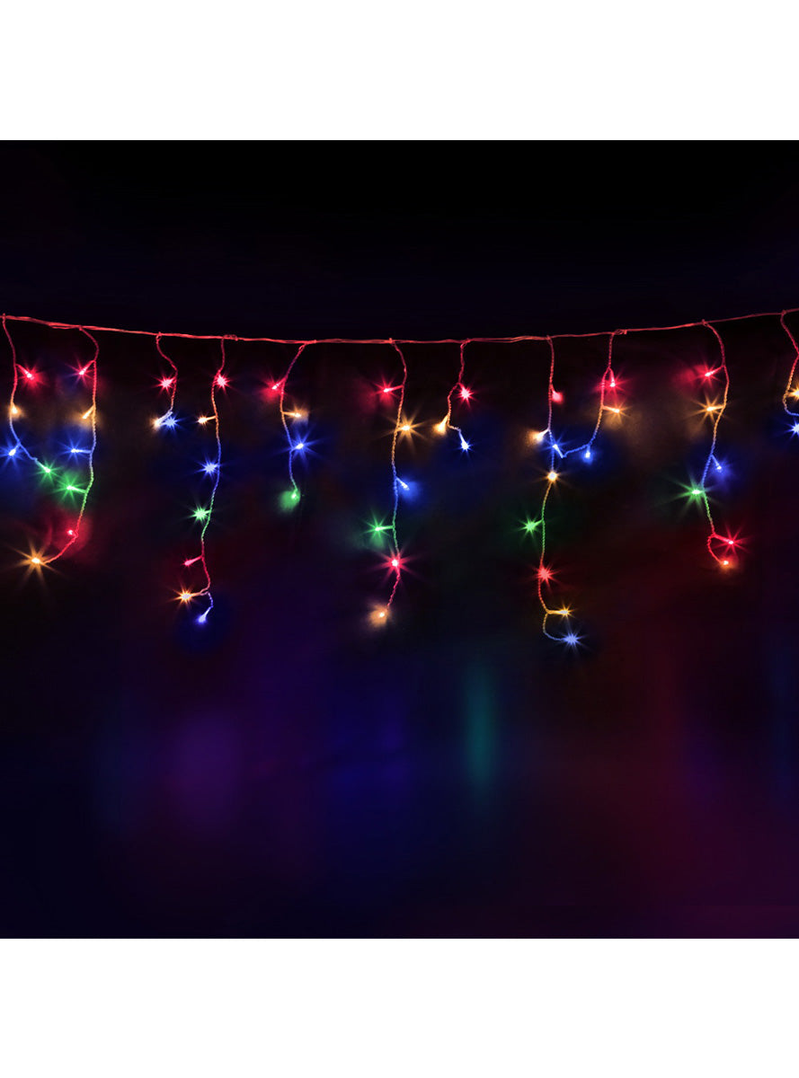 Jingle Jollys Multicoloured Icicle Christmas Lights 20 Metre - Main Image