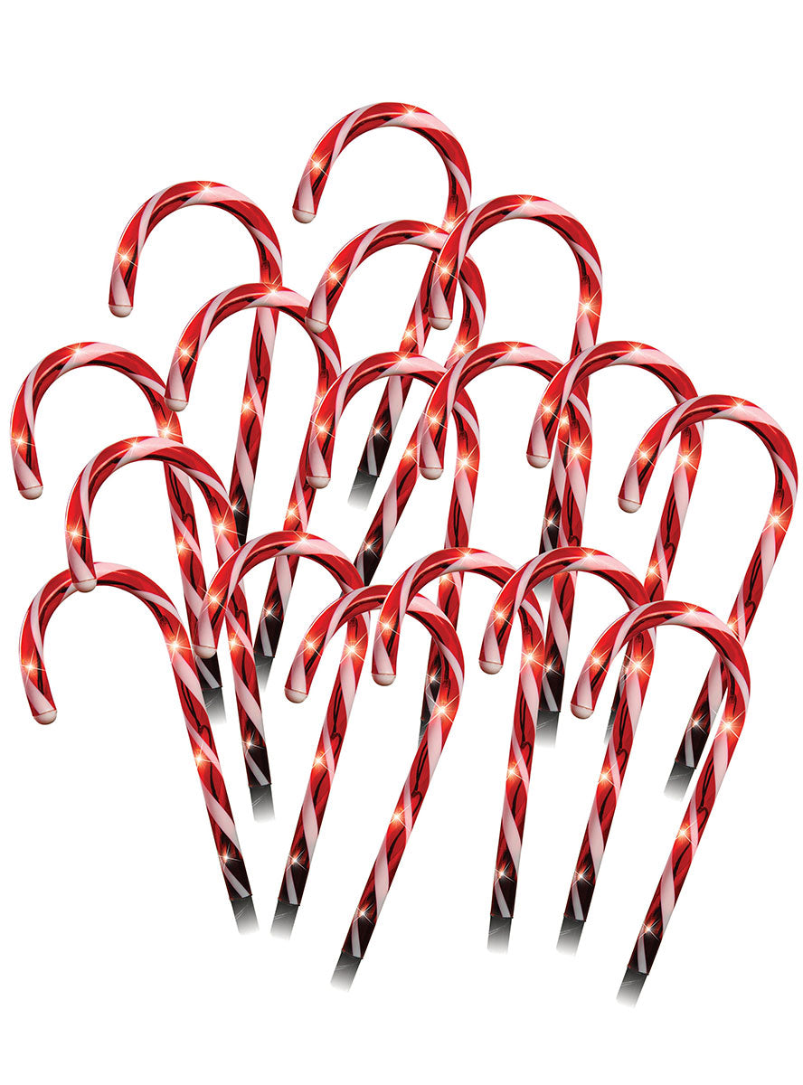 Candy Cane 20 Pack LED Path Lights Christmas Decoration - Alternate Image 1