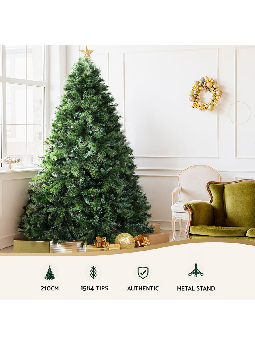 Jingle Jollys 1584 Pine Needle Tip Christmas Tree 210cm - Details Image