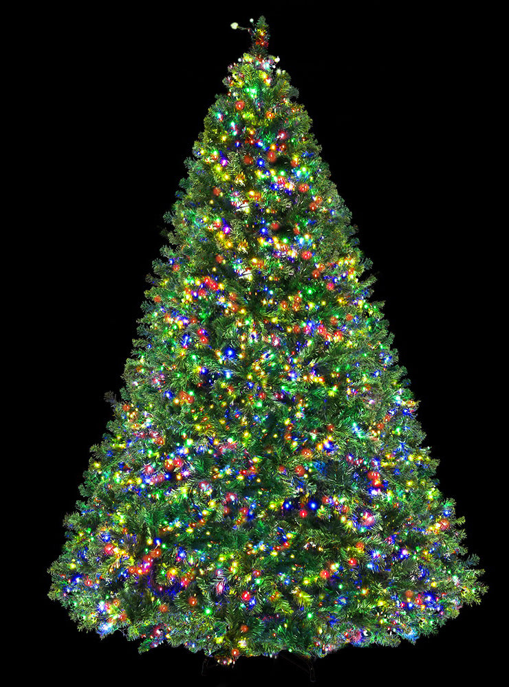 Jingle Jollys Christmas Tree with 2800 Colourful LED Lights 8 Mode 210cm - Black Background Image