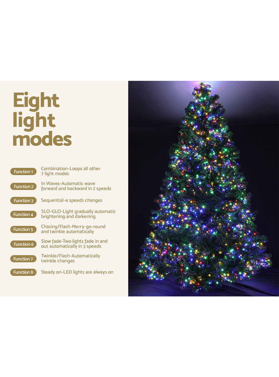Jingle Jollys Christmas Tree with 2800 Colourful LED Lights 8 Mode 210cm - Lighting Mode Details Image