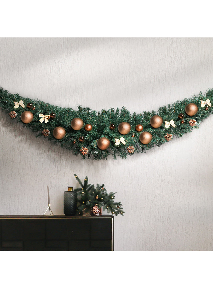 210cm Classic Green Christmas Garland Decoration - Alternate Image 2