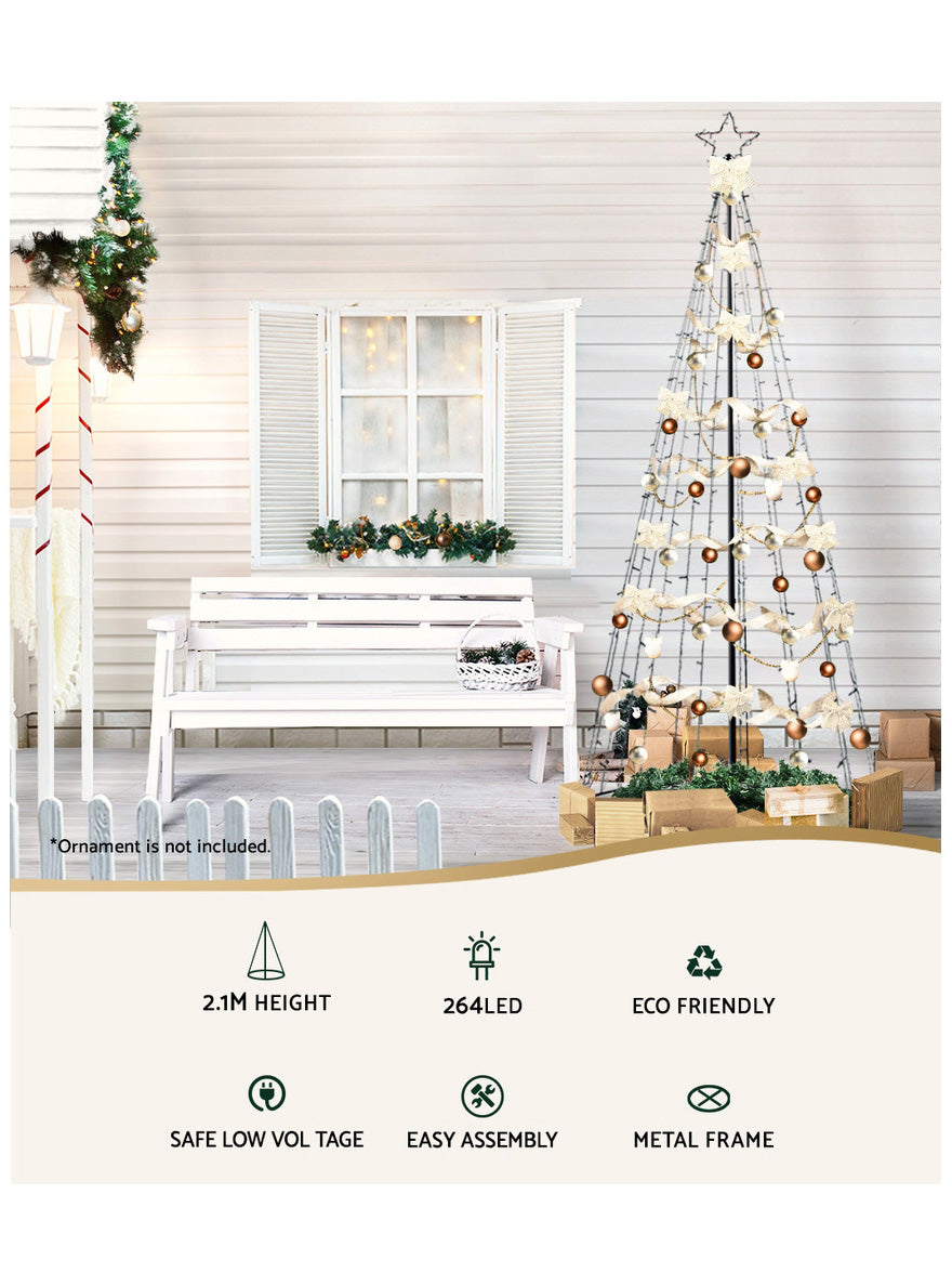 Jingle Jollys Warm White Christmas Tree Decoration 210cm - Info Image 1