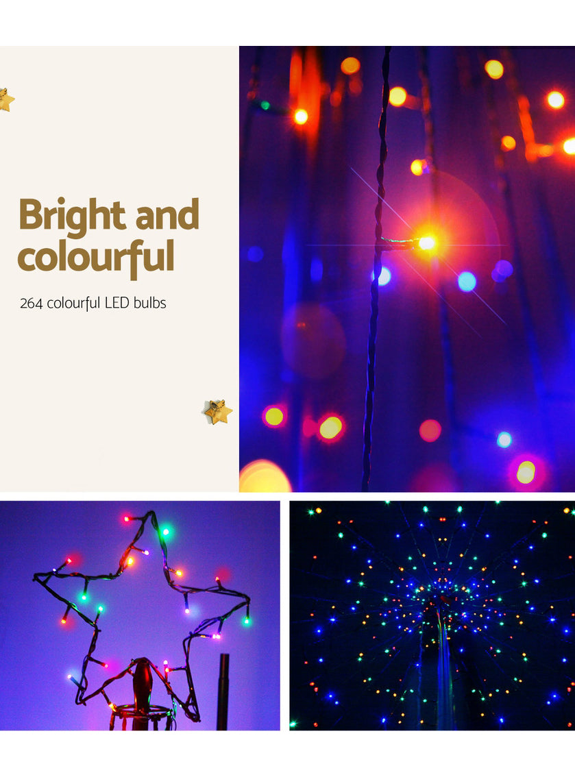 210cm Multicolour Solar Powered Christmas Tree Light Decoration - Info Image 1