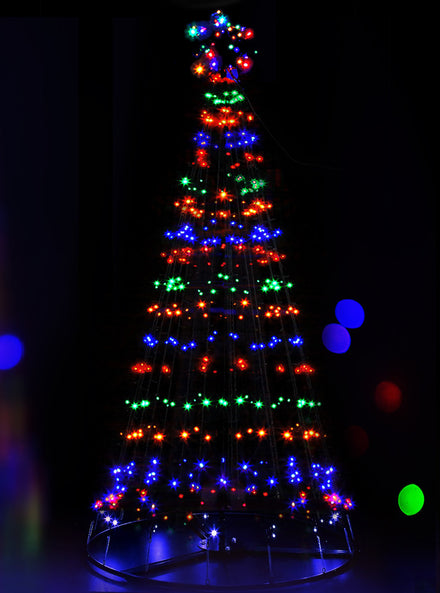 210cm Multicolour Solar Powered Christmas Tree Light Decoration - Main Image