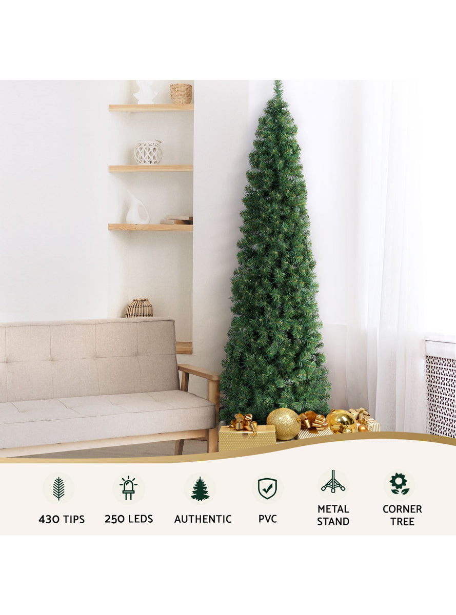 Jingle Jollys Prelit LED 430 Tip Corner Christmas Tree 210cm - Details Image
