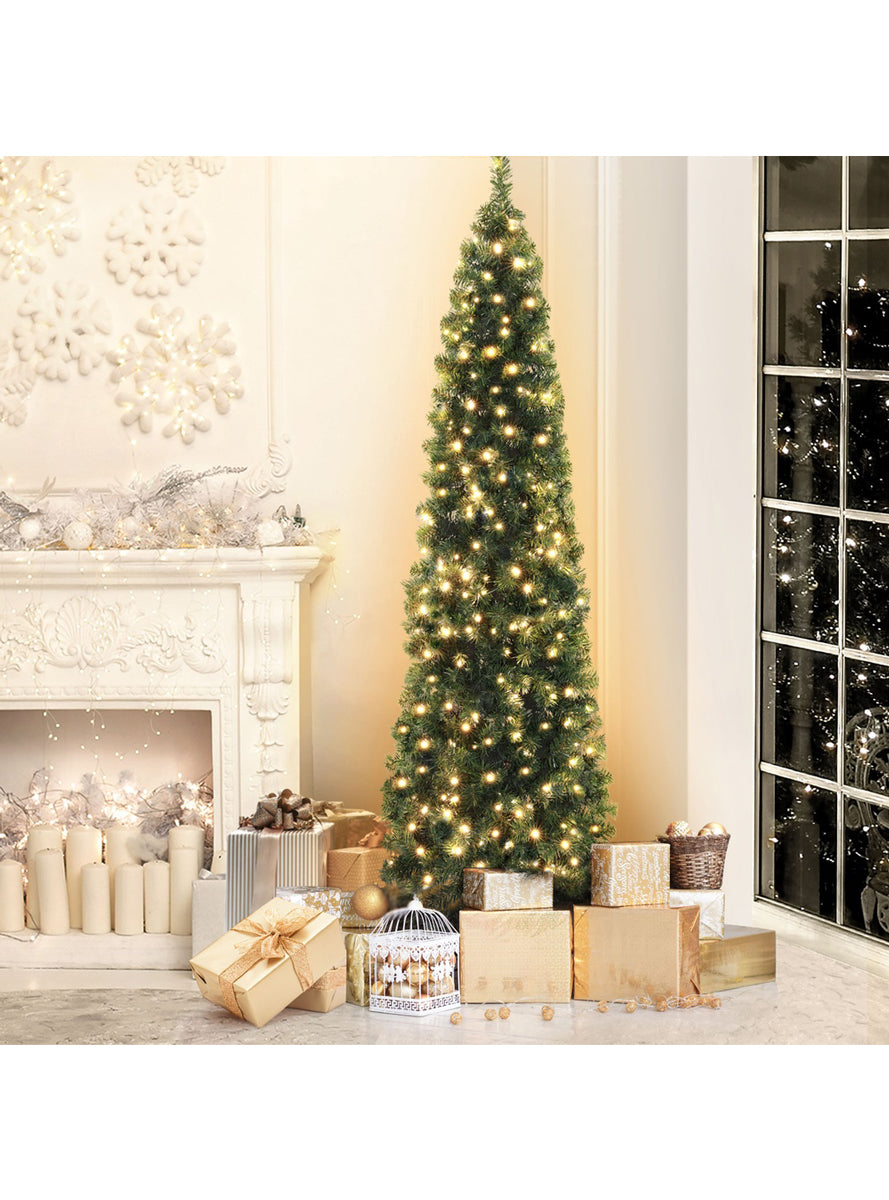 Jingle Jollys Prelit LED 430 Tip Corner Christmas Tree 210cm - Lifestyle Image