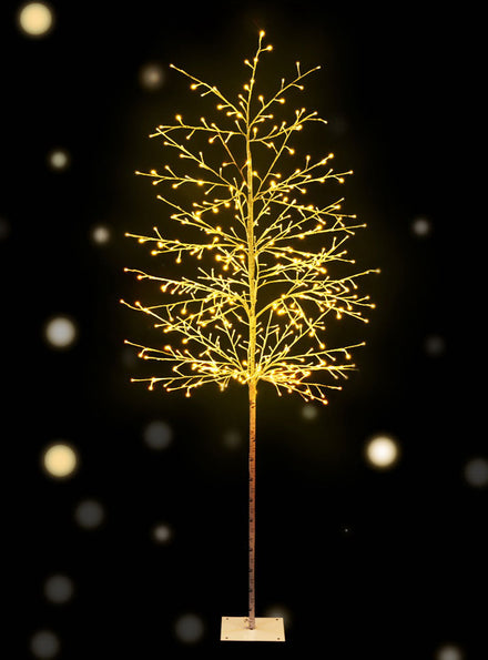 Warm White Solar Powered Twig Christmas Tree Decoration 210cm - Main Image