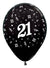 Image of 21st Birthday Metallic Black 25 Pack Party Balloons