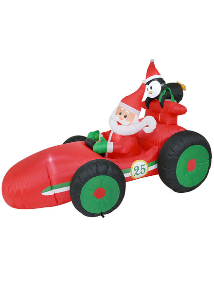 Inflatable Santa in Race Car 225cm Air Powered Christmas Decoration - Main Image 1