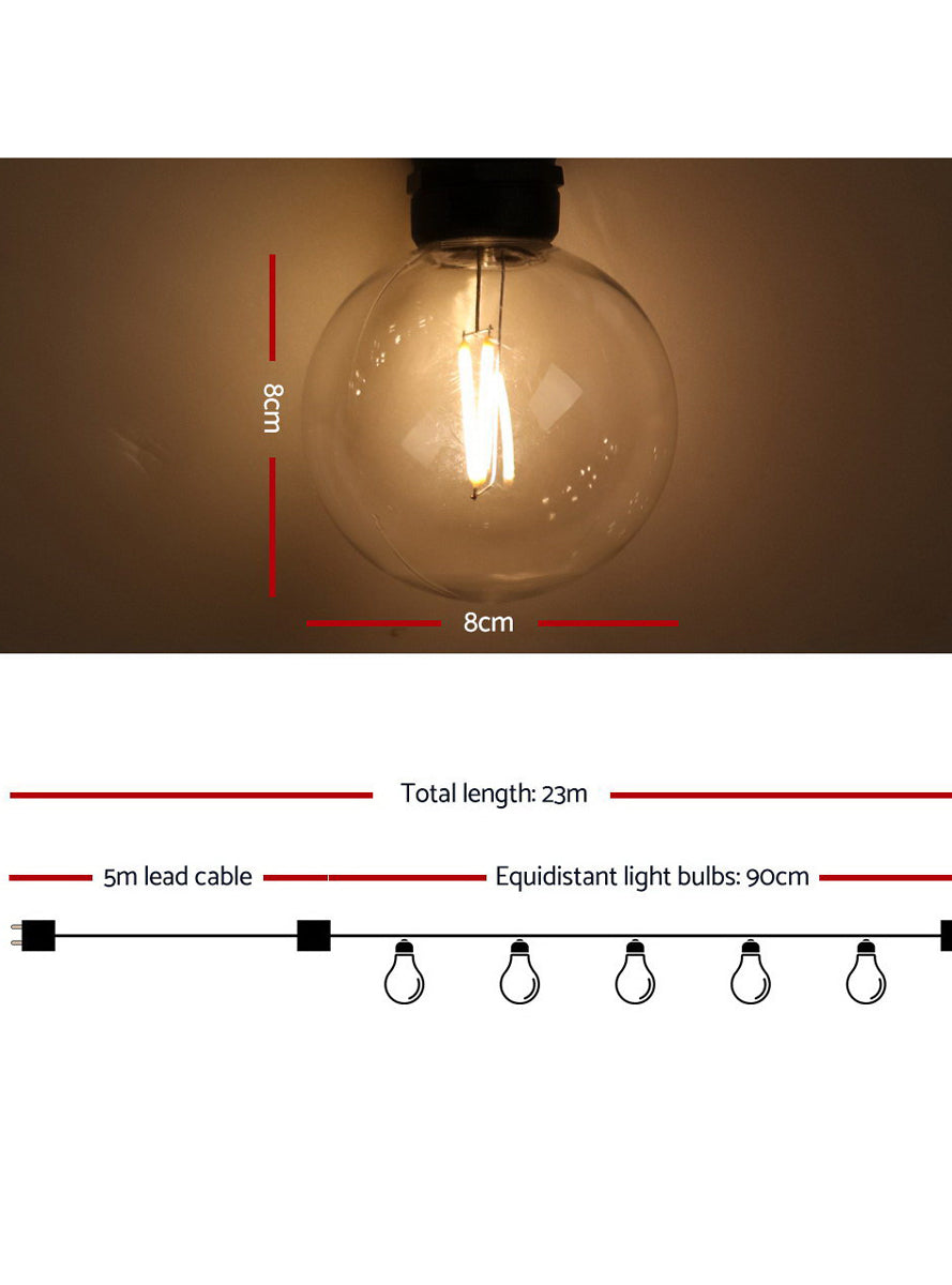 Festoon String Lights Decoration 23 Metre - Dimensions Image G80