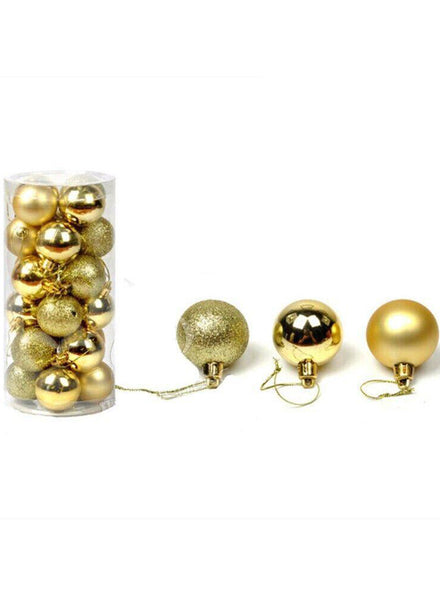 Assorted Gold Christmas Bauble Tree Decorations 24 Pack - Main Image