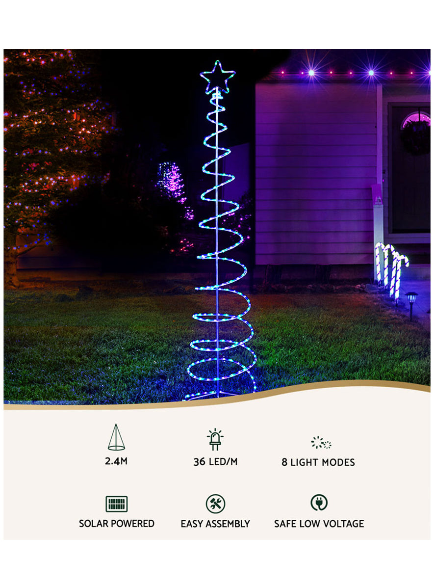 240cm Christmas Tree Blue Light Up Christmas Decoration - Information Image 1