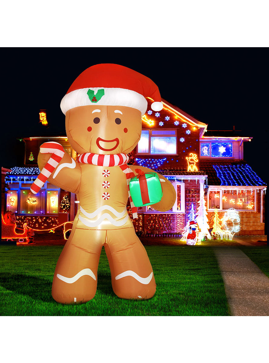 Jingle Jollys Inflatable Gingerbread Man Christmas Decoration 240cm - Alternate Image 2