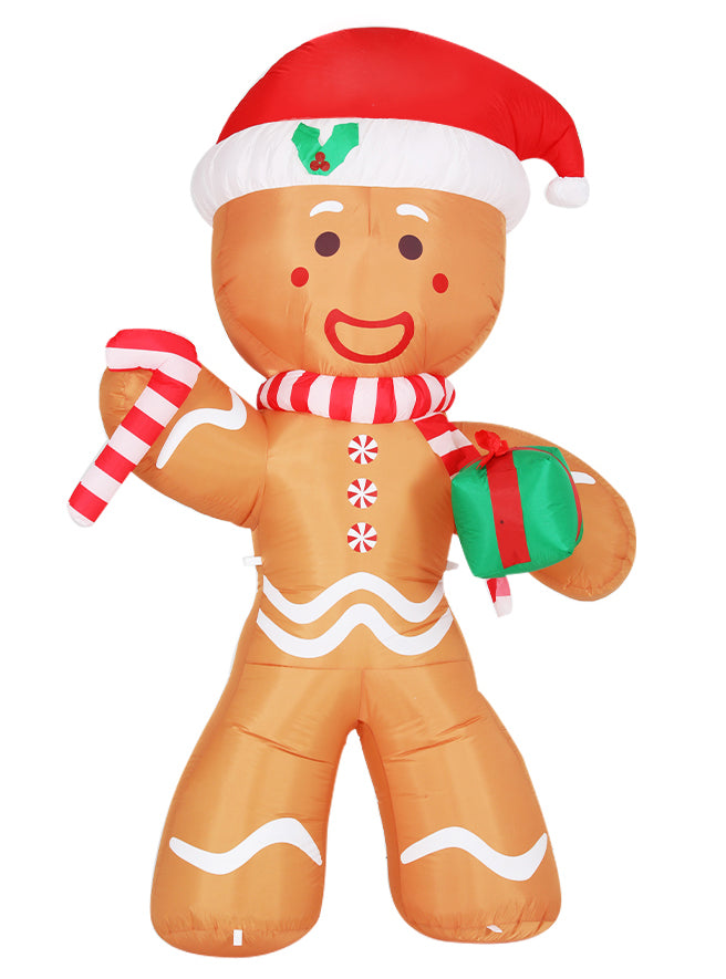 Jingle Jollys Inflatable Gingerbread Man Christmas Decoration 240cm - Main Image