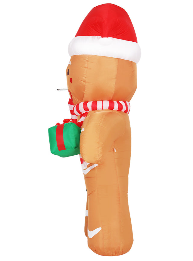 Jingle Jollys Inflatable Gingerbread Man Christmas Decoration 240cm - Side Image
