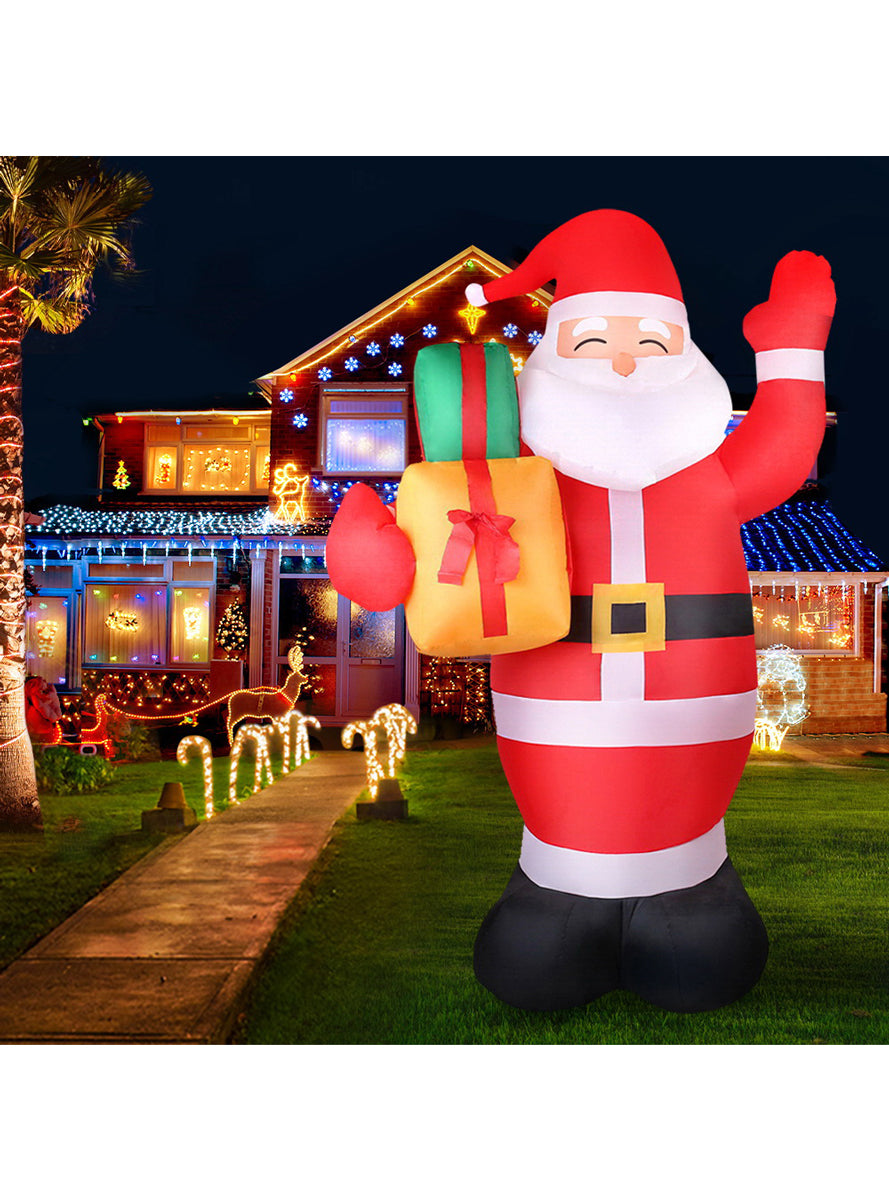 Jingle Jollys Inflatable Joyful Santa with Gifts Christmas Decoration 240cm - Alternate Image 1