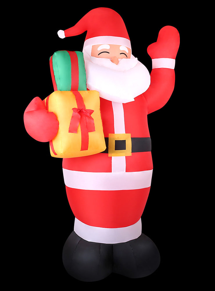 Jingle Jollys Inflatable Joyful Santa with Gifts Christmas Decoration 240cm - Alternate Image 2