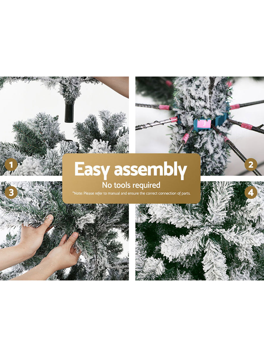 Jingle Jollys Snow Flocked Christmas Tree 240cm - Information Image 2